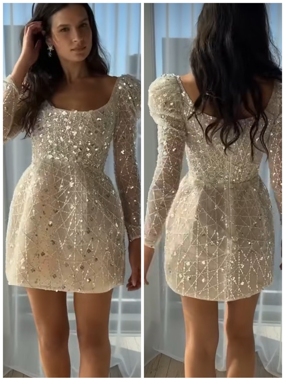 By Watters Sparkler Beaded Dress